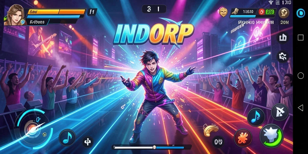 Tampilan antarmuka game Musik Rhythm yang menarik dan interaktif.
