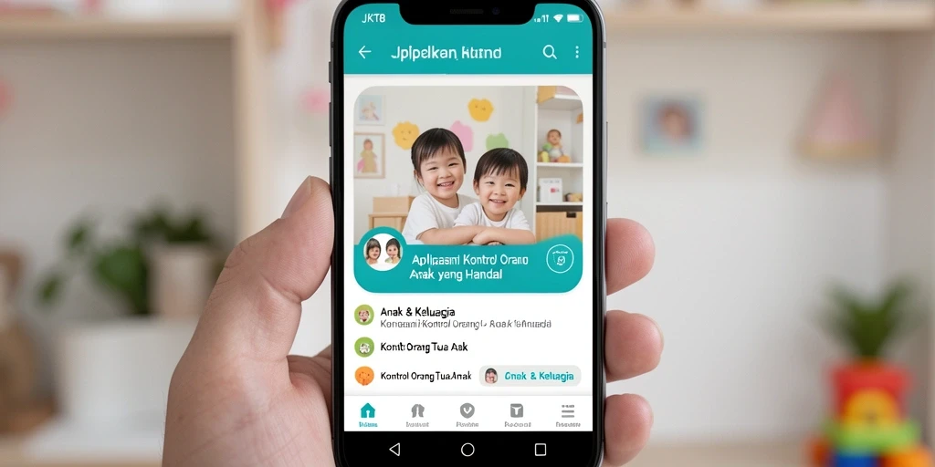 Antarmuka JKT8 menampilkan fitur kontrol orang tua yang mudah digunakan.