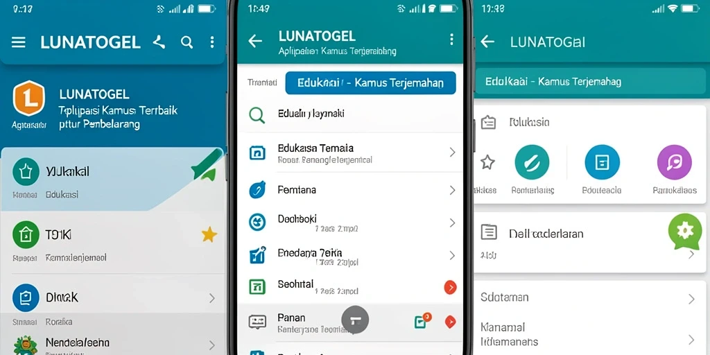 Antarmuka LUNATOGEL yang intuitif dan mudah digunakan untuk terjemahan.