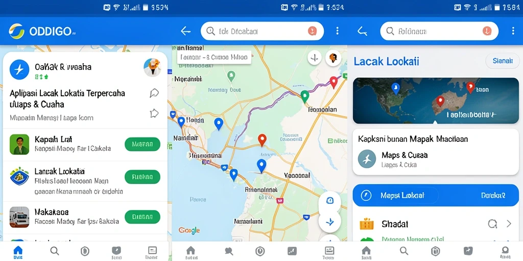 Tampilan antarmuka ODDIGO yang menampilkan fungsi Lacak Lokasi.