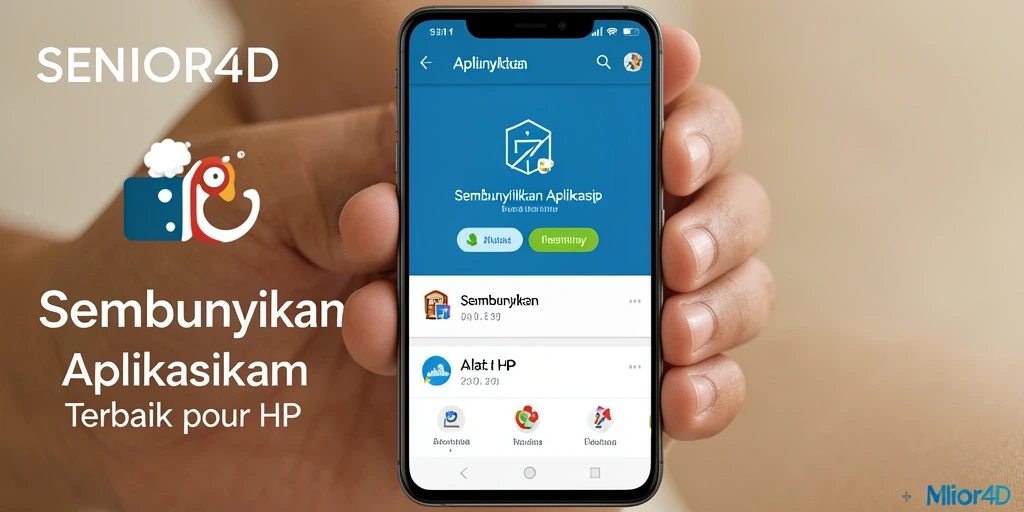 Tampilan antarmuka SENIOR4D yang user-friendly dengan fitur sembunyikan aplikasi.