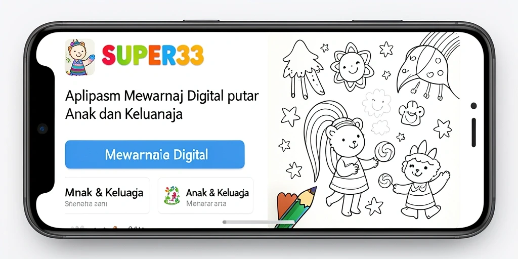 Antarmuka SUPER33 menampilkan berbagai gambar untuk diwarnai dengan mudah.