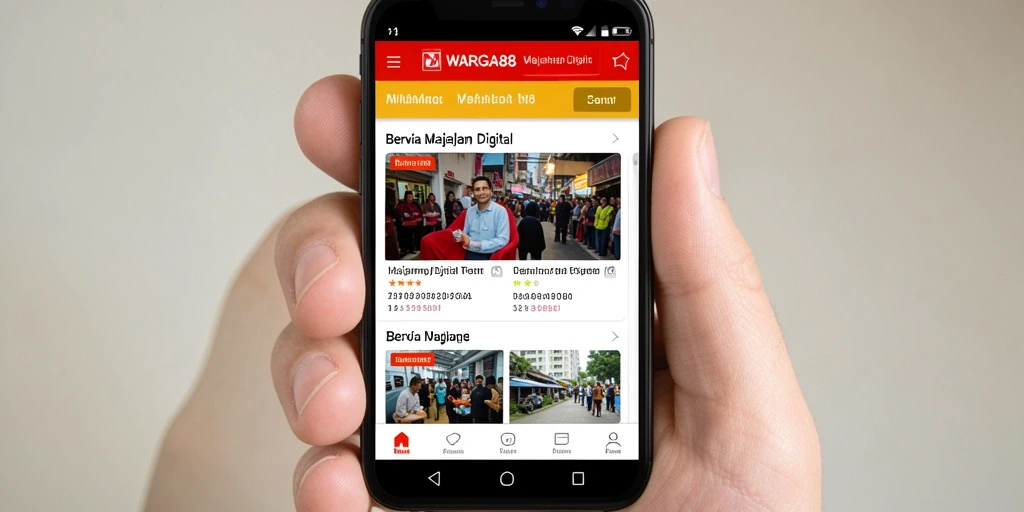 Tampilan antarmuka aplikasi WARGA88 yang menarik dan informatif.