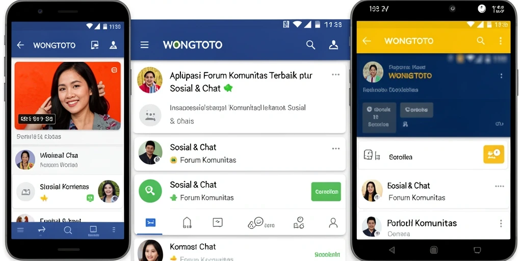 Tampilan antarmuka aplikasi Forum Komunitas WONGTOTO.